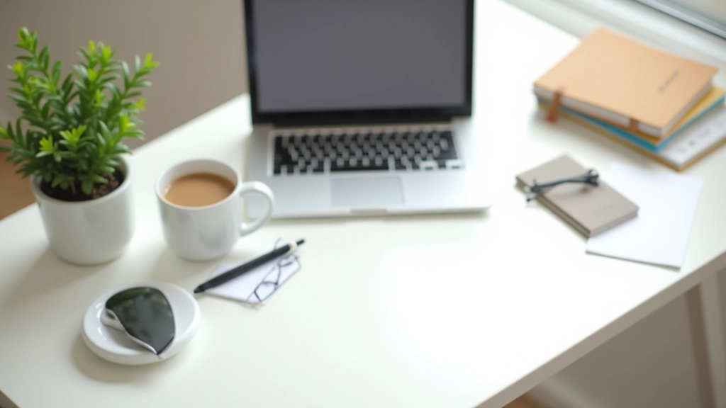 Bureau organisé avec tout ce qui est nécessaire pour travailler, sans distractions visibles